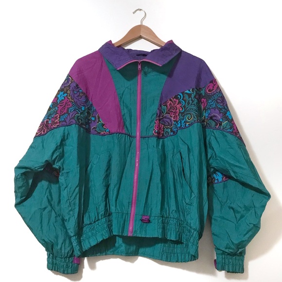 Vintage Jackets & Blazers - Vintage 90s Paisley Windbreaker Jacket